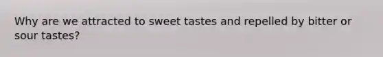 Why are we attracted to sweet tastes and repelled by bitter or sour tastes?