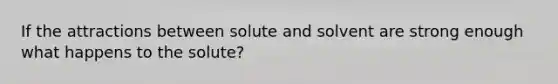 If the attractions between solute and solvent are strong enough what happens to the solute?