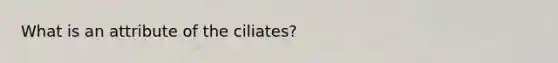 What is an attribute of the ciliates?