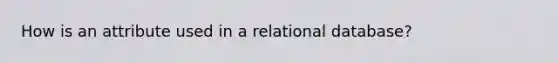 How is an attribute used in a relational database?