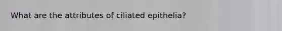 What are the attributes of ciliated epithelia?