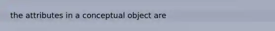 the attributes in a conceptual object are