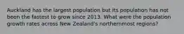 Auckland has the largest population but its population has not been the fastest to grow since 2013. What were the population growth rates across New Zealand's northernmost regions?