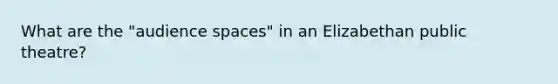 What are the "audience spaces" in an Elizabethan public theatre?