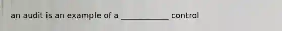 an audit is an example of a ____________ control
