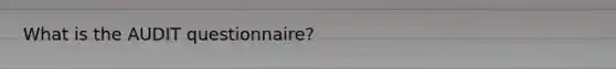 What is the AUDIT questionnaire?