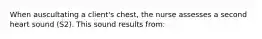 When auscultating a client's chest, the nurse assesses a second heart sound (S2). This sound results from: