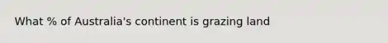 What % of Australia's continent is grazing land