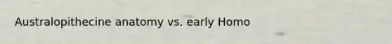 Australopithecine anatomy vs. early Homo
