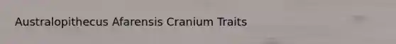 Australopithecus Afarensis Cranium Traits
