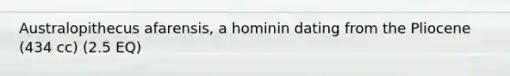 Australopithecus afarensis, a hominin dating from the Pliocene (434 cc) (2.5 EQ)