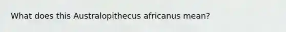 What does this Australopithecus africanus mean?