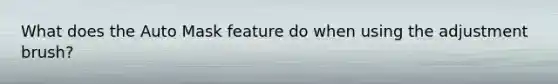 What does the Auto Mask feature do when using the adjustment brush?
