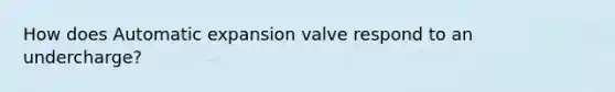 How does Automatic expansion valve respond to an undercharge?