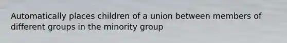 Automatically places children of a union between members of different groups in the minority group