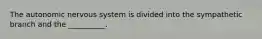 The autonomic nervous system is divided into the sympathetic branch and the __________.