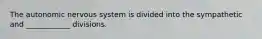 The autonomic nervous system is divided into the sympathetic and ____________ divisions.