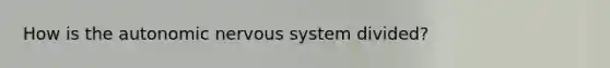 How is the autonomic nervous system divided?