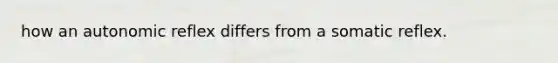 how an autonomic reflex differs from a somatic reflex.