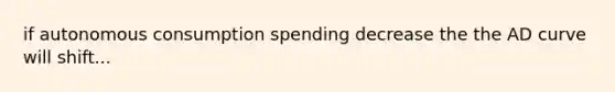 if autonomous consumption spending decrease the the AD curve will shift...