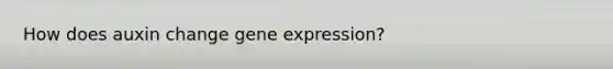 How does auxin change gene expression?