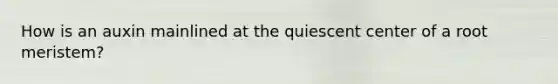 How is an auxin mainlined at the quiescent center of a root meristem?