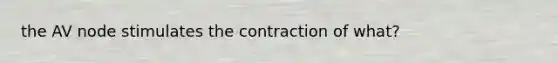 the AV node stimulates the contraction of what?