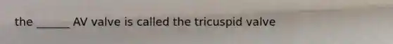 the ______ AV valve is called the tricuspid valve