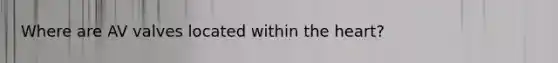 Where are AV valves located within the heart?