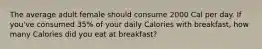 The average adult female should consume 2000 Cal per day. If you've consumed 35% of your daily Calories with breakfast, how many Calories did you eat at breakfast?