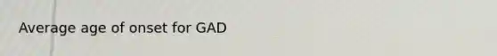 Average age of onset for GAD