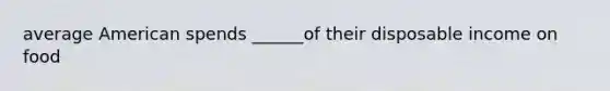 average American spends ______of their disposable income on food