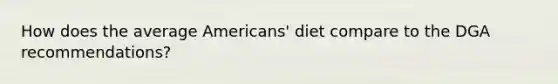 How does the average Americans' diet compare to the DGA recommendations?