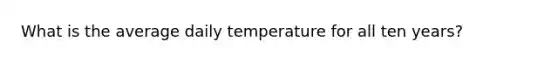 What is the average daily temperature for all ten years?