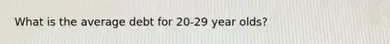 What is the average debt for 20-29 year olds?