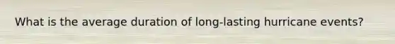 What is the average duration of long-lasting hurricane events?