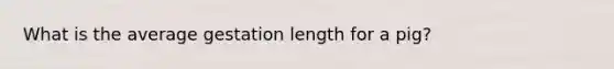 What is the average gestation length for a pig?