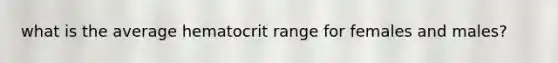 what is the average hematocrit range for females and males?