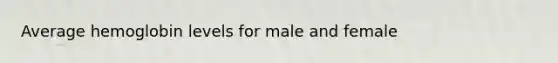 Average hemoglobin levels for male and female