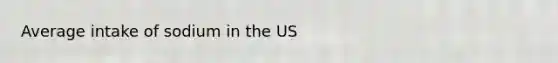 Average intake of sodium in the US