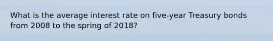 What is the average interest rate on five-year Treasury bonds from 2008 to the spring of 2018?