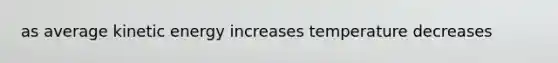 as average kinetic energy increases temperature decreases