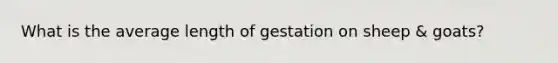 What is the average length of gestation on sheep & goats?