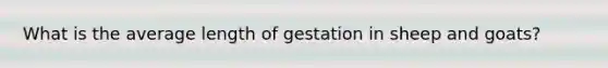 What is the average length of gestation in sheep and goats?