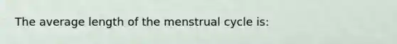 The average length of the menstrual cycle is: