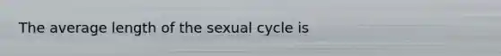 The average length of the sexual cycle is