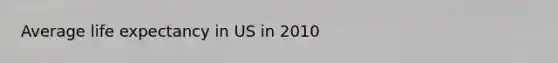 Average life expectancy in US in 2010