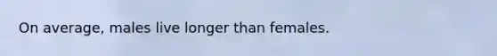 On average, males live longer than females.