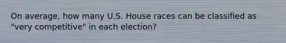 On average, how many U.S. House races can be classified as "very competitive" in each election?