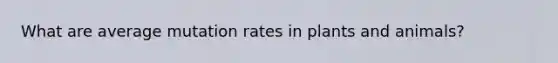 What are average mutation rates in plants and animals?